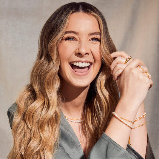Zoe Sugg Intentions Lucky Pearl & chain Necklace in Gold Vermeil