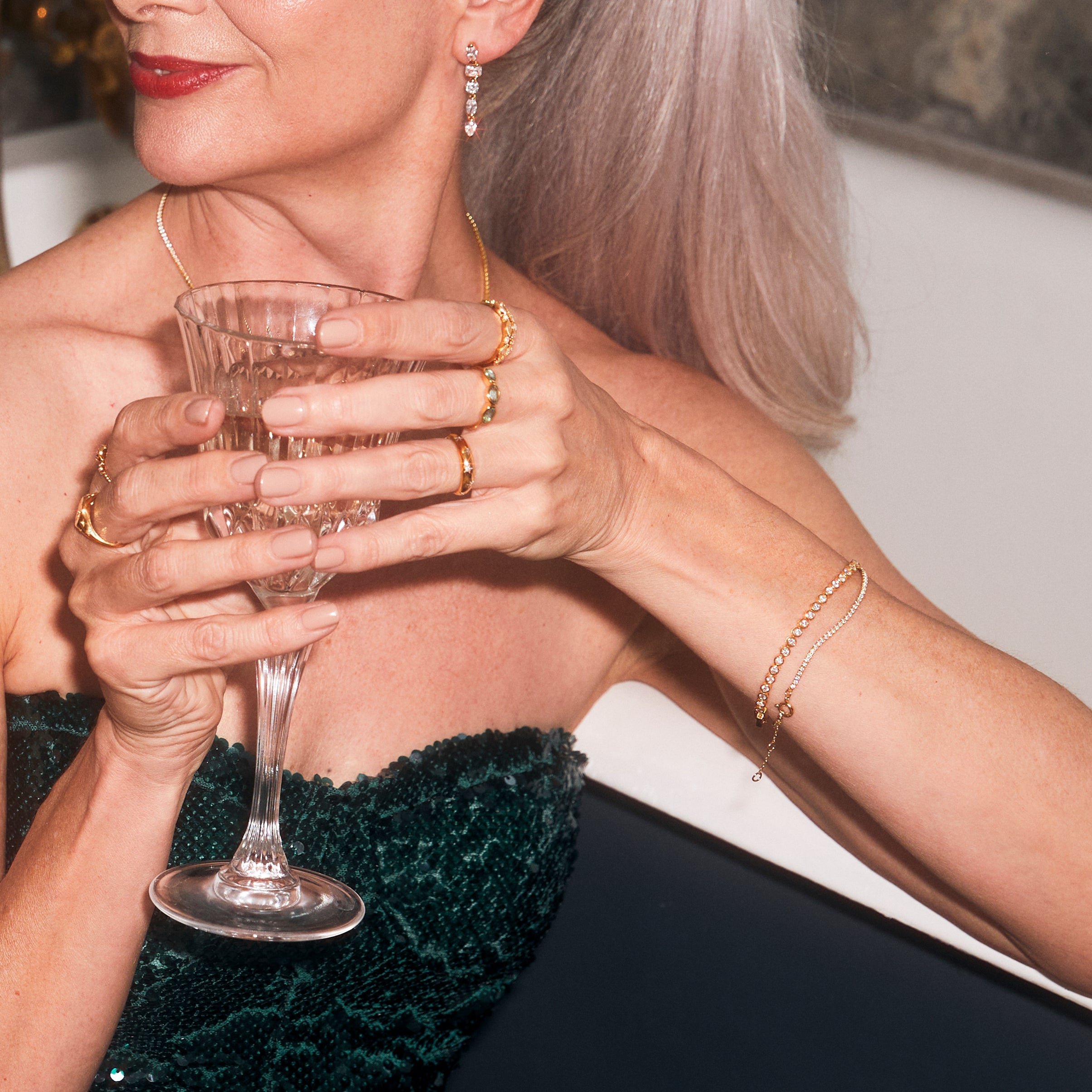 CZ tennis bracelet in gold vermeil