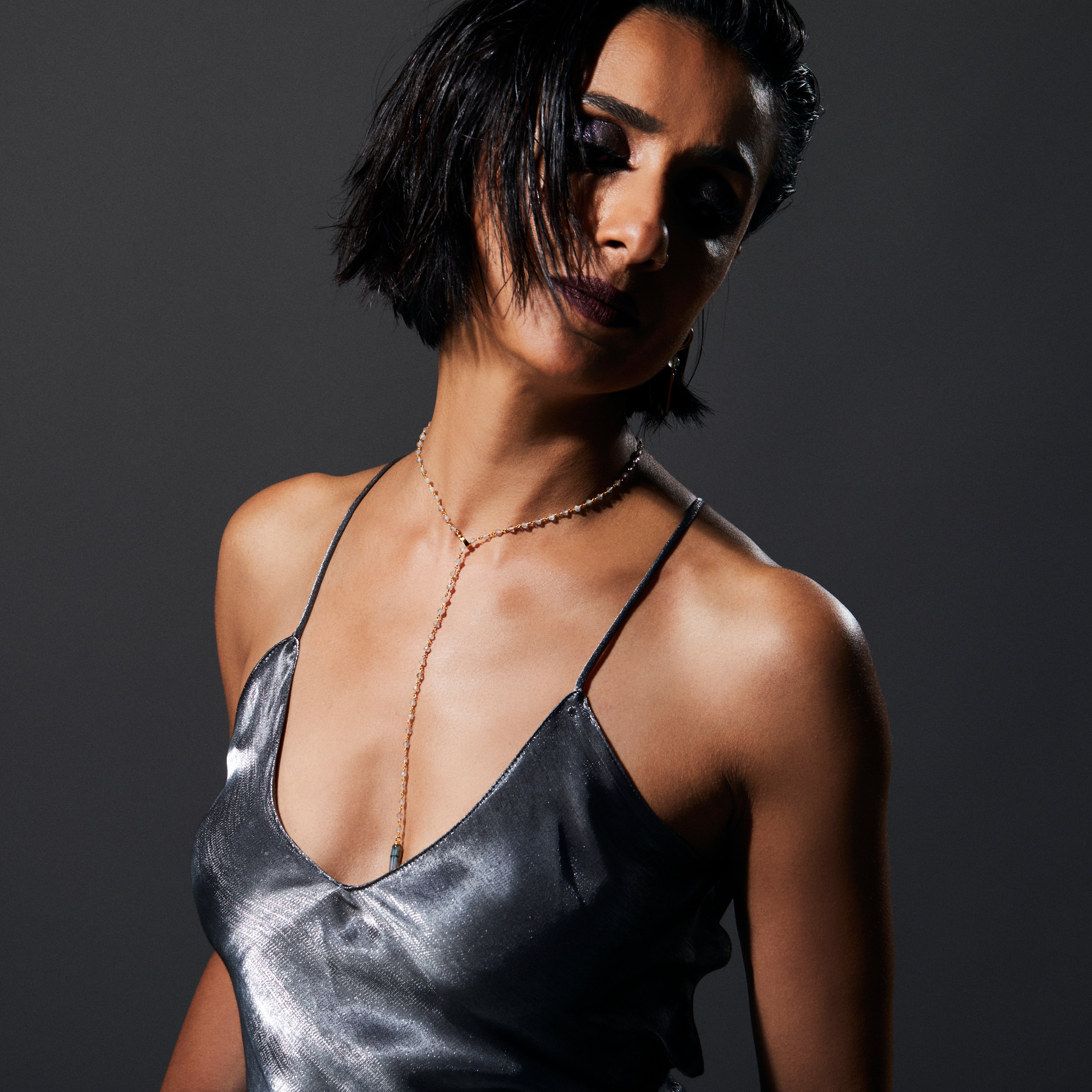 Anita Rani Shakti Labradorite Transformation Lariat Necklace