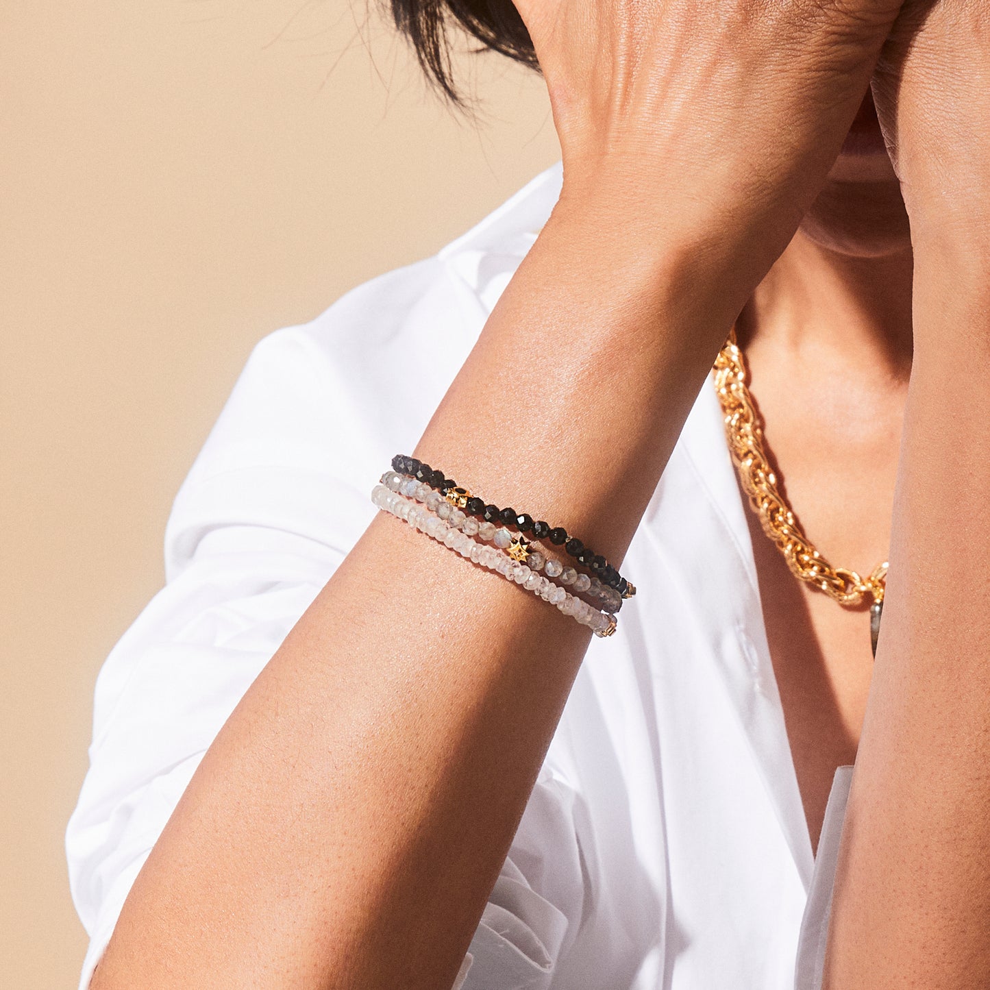 Anita rani shakti black onyx beaded bracelet
