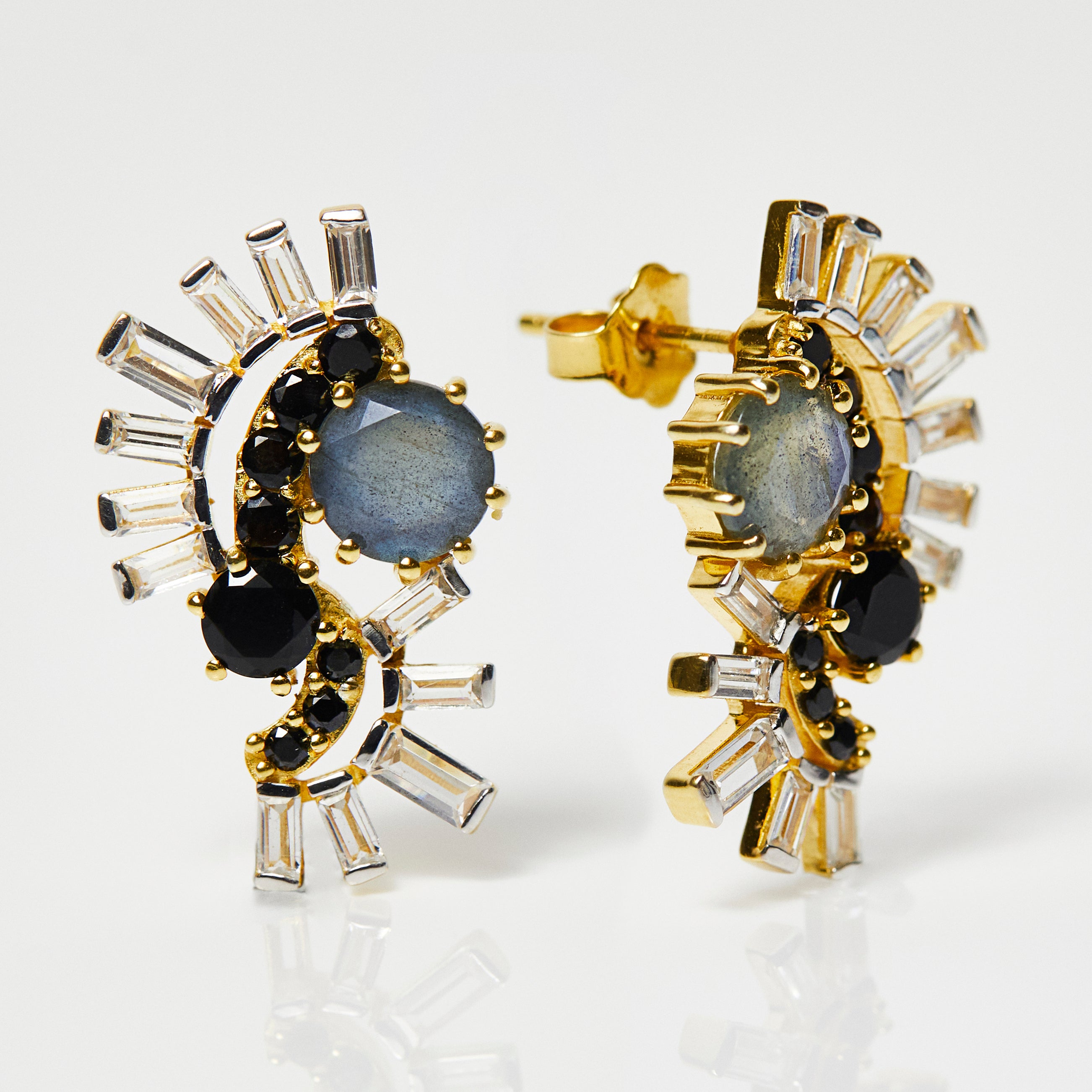 anita rani statement gemstone goddess earrings