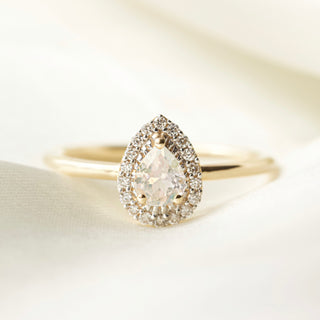 Moonstone & diamond ring