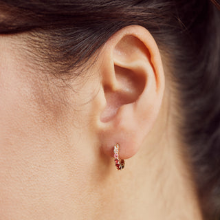 pink ombre huggie hoop earrings
