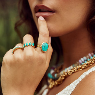 Turquoise violetta ring in gold