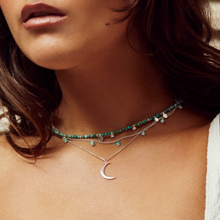 turquoise droplet necklace silver