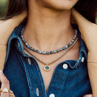 sodalite blue beaded necklace
