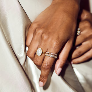 green amethyst stone ring gold