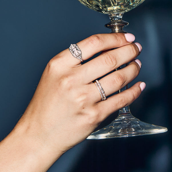 vintage deco ring silver