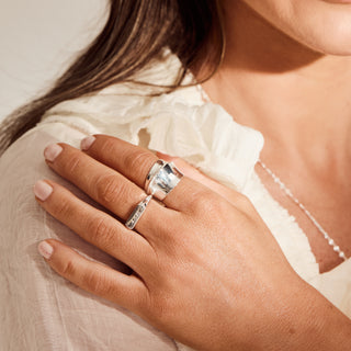 chunky luxe silver statement ring