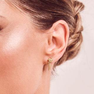 peridot chain earrings in gold
