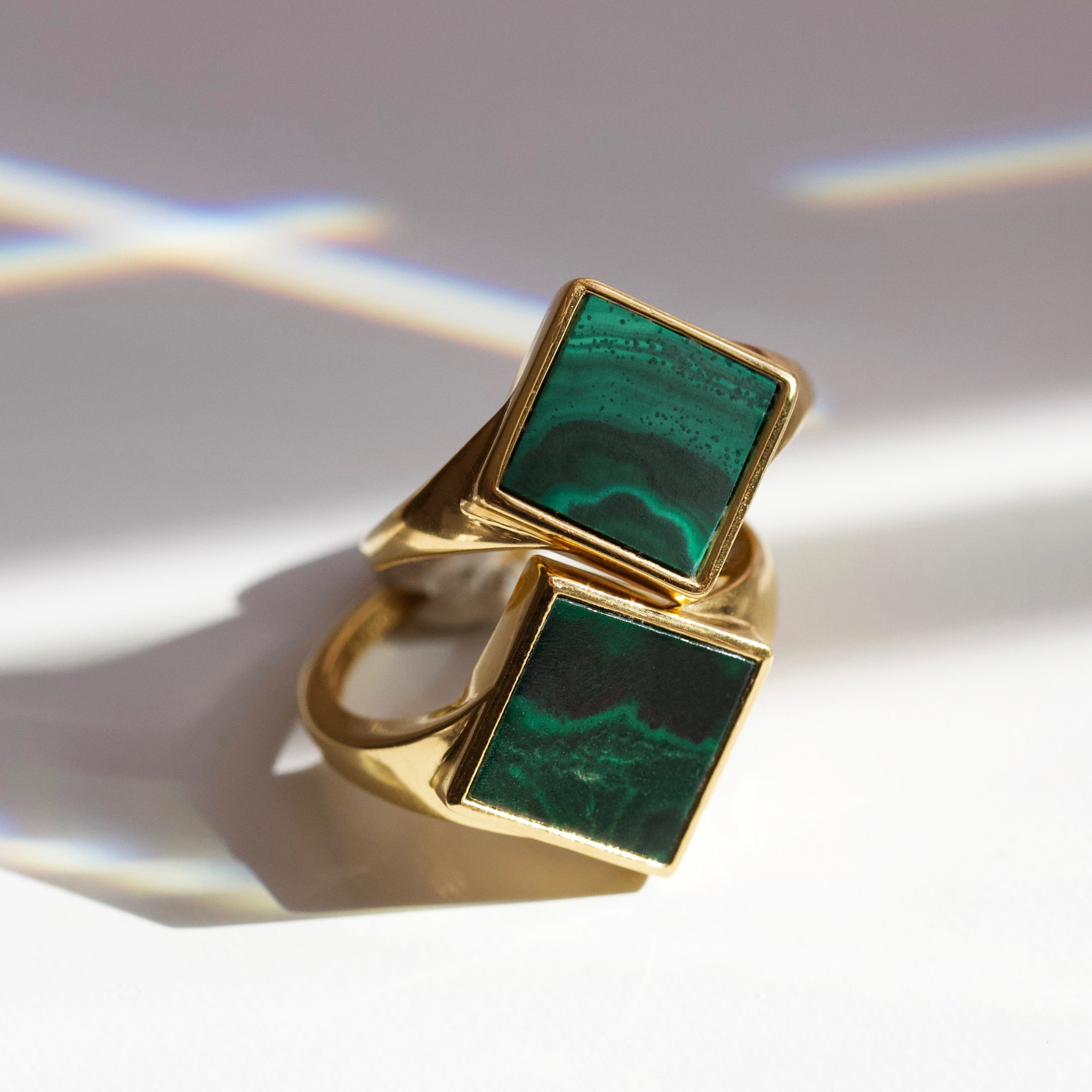 anita rani malachite strength ring