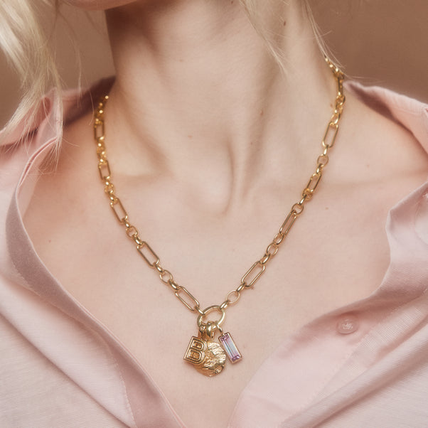 Molten Coin pendant in gold