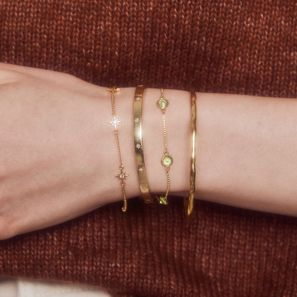 Celestial Dainty White Topaz Star Bracelet