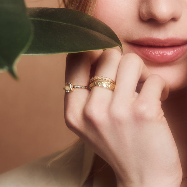 Kaia Green Amethyst Star Set Ring