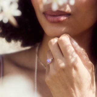 Quartz statement ring sterling silver