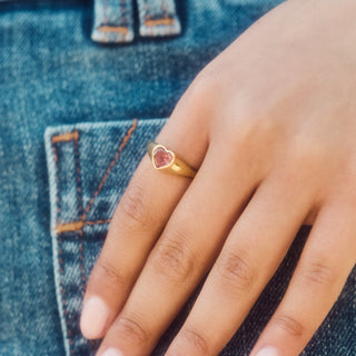 tourmaline signet ring gold