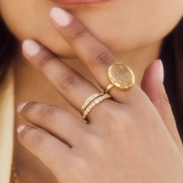 Rutilated Quartz molten ring