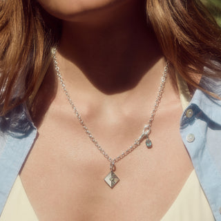 Teal kyanite pendant silver