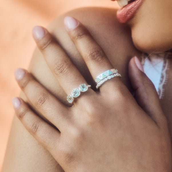 Green amethyst molten ring