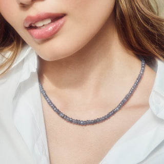 Tanzanite beaded necklace 
