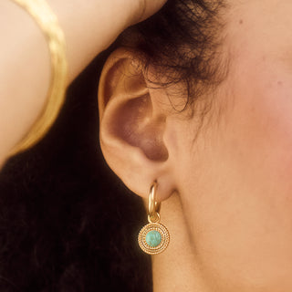 aztec turquoise hoop earrings