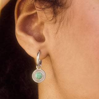 Turquoise Coin Hoop Earrings