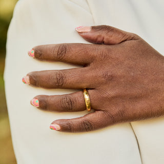 Carrie Elizabeth gold molten spinning ring 