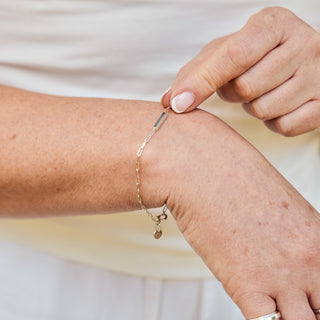 Carrie Elizabeth my safe space bar bracelet silver 