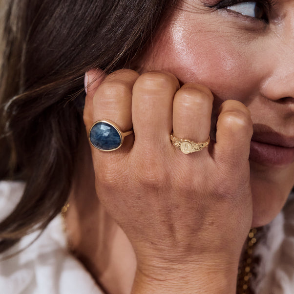 Carrie Elizabeth Blue Sapphire Ring