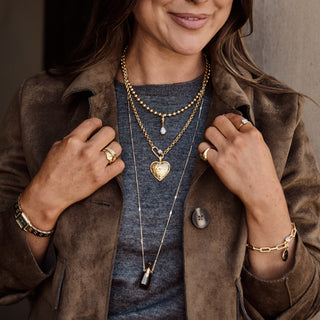Gold round beaded necklace