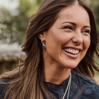 Carrie Elizabeth Silver Sapphire earrings