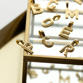 Diamond Star Set Chunky Initial Charm with Spiga Vintage Chain