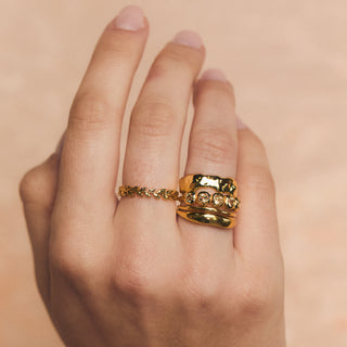 gold five stone ring