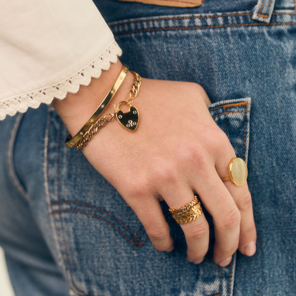 Heart Padlock Bracelet gold