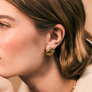 chunky gold vintage earring