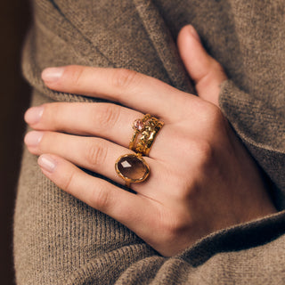 gold Heart to Heart Stacking Band Set 