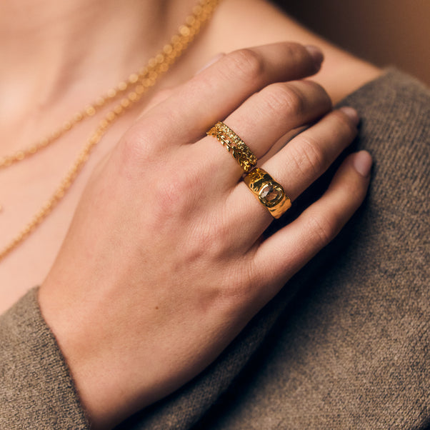 gold leaf ring