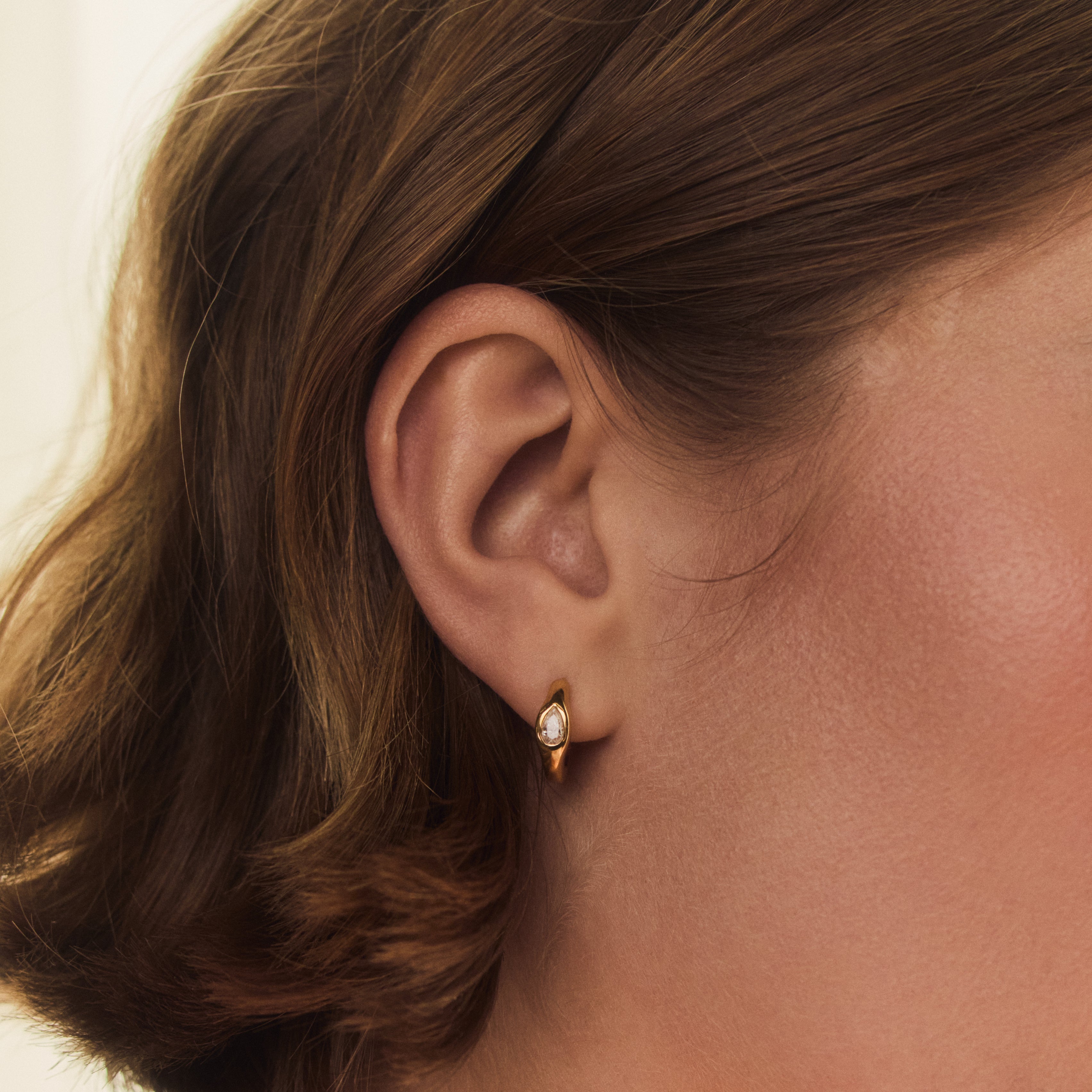 Moissanite Pear Hoop Earrings