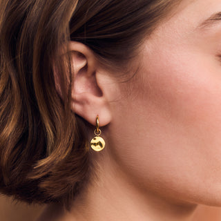 gold coin drop earrings