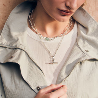 silver Luxe T-Bar Pendant