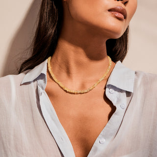 carrie elizabeth Limited Edition Yellow Aquamarine Beaded Necklace