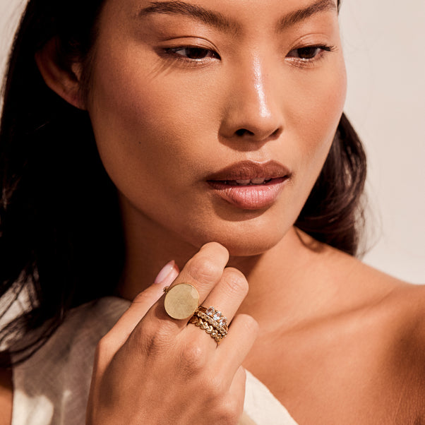 gold vermeil gemstone ring