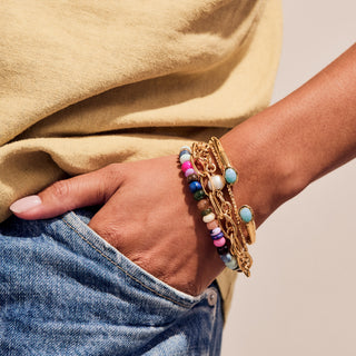 gold gemset cuff bangle