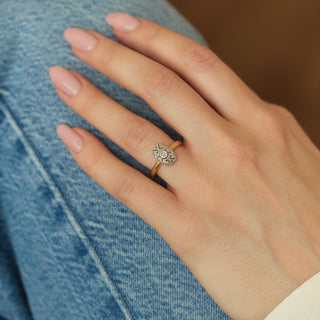 Vintage Diamond 9k Yellow Gold Ring- UK Size N
