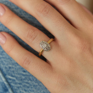 Vintage Diamond 9k Yellow Gold Ring- UK Size N