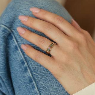 Vintage 'Dearest' Acrostic Ring in 9k Yellow Gold - UK Size O