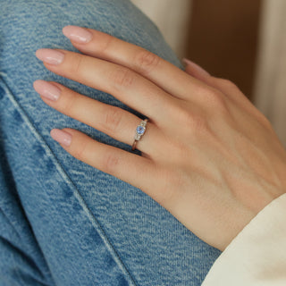Vintage Sapphire and Diamond 9k White Gold Ring- UK Size P 1/2