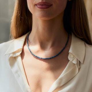 carrie elizabeth Exclusive Denim Blue Sapphire Necklace