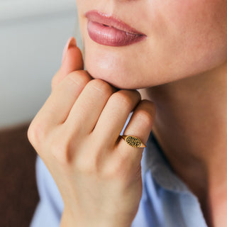 carrie elizabeth Custom Made Dog Nose Print Signet Ring