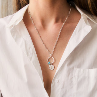 silver Birthstone Stacker Charm